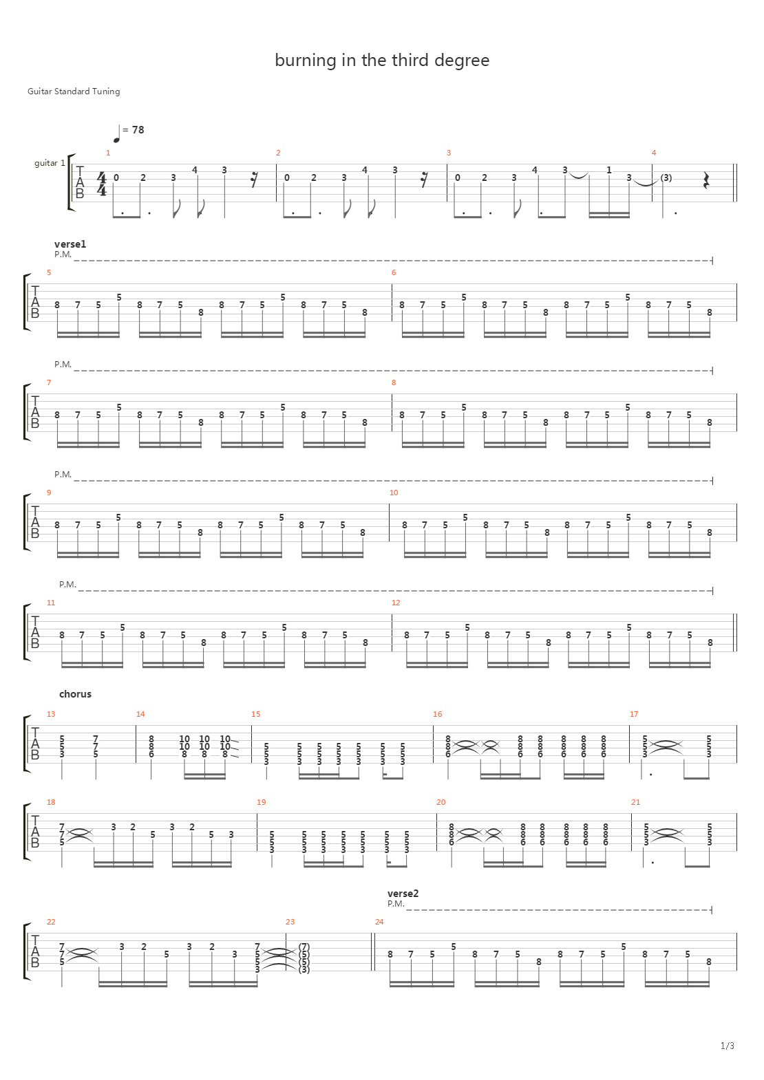 Burnin In The Third Degree吉他谱