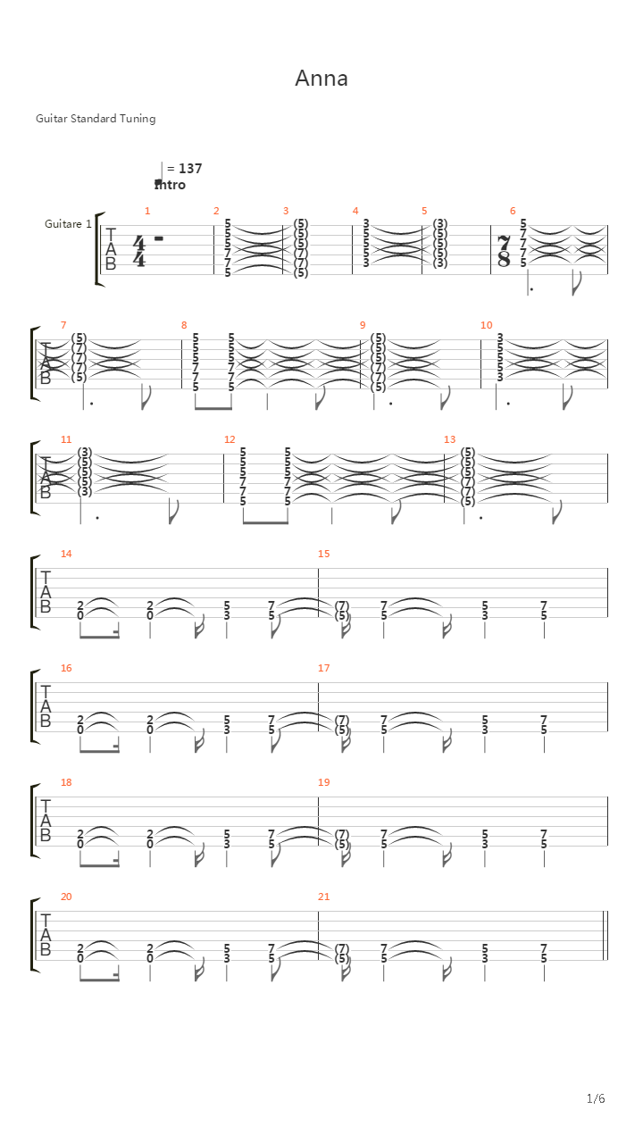 Anna吉他谱