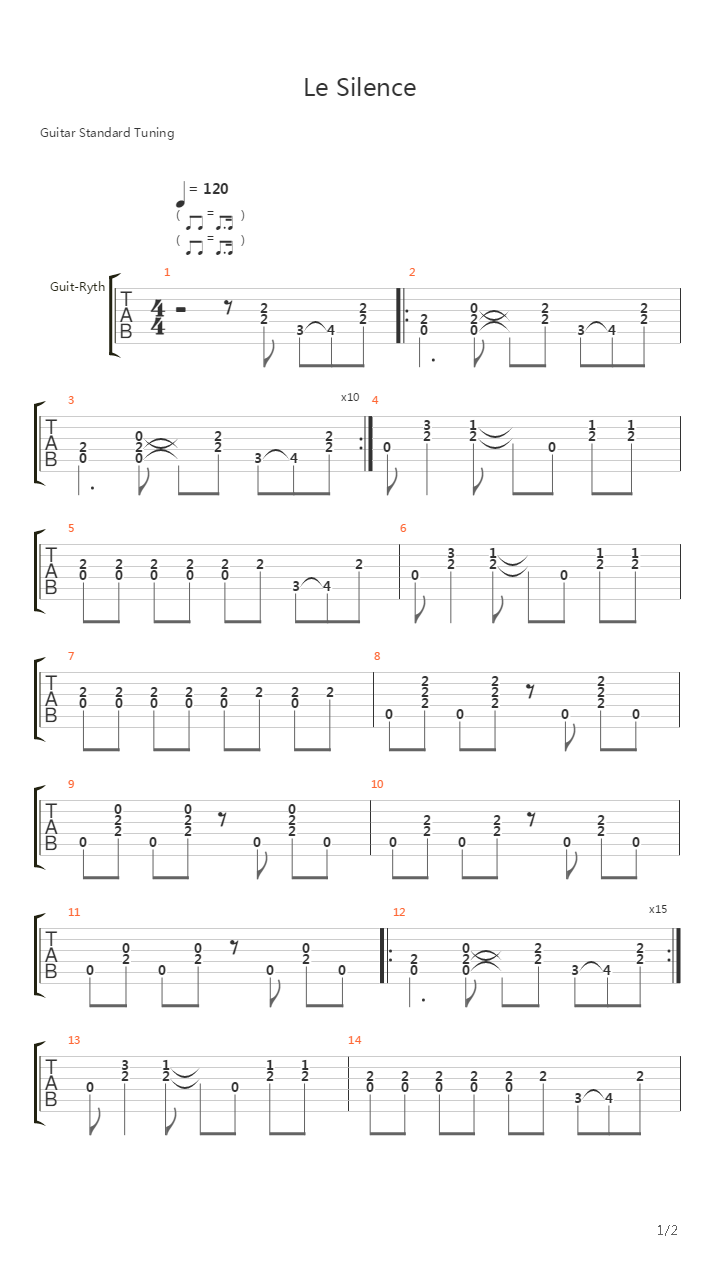 Le Silence吉他谱