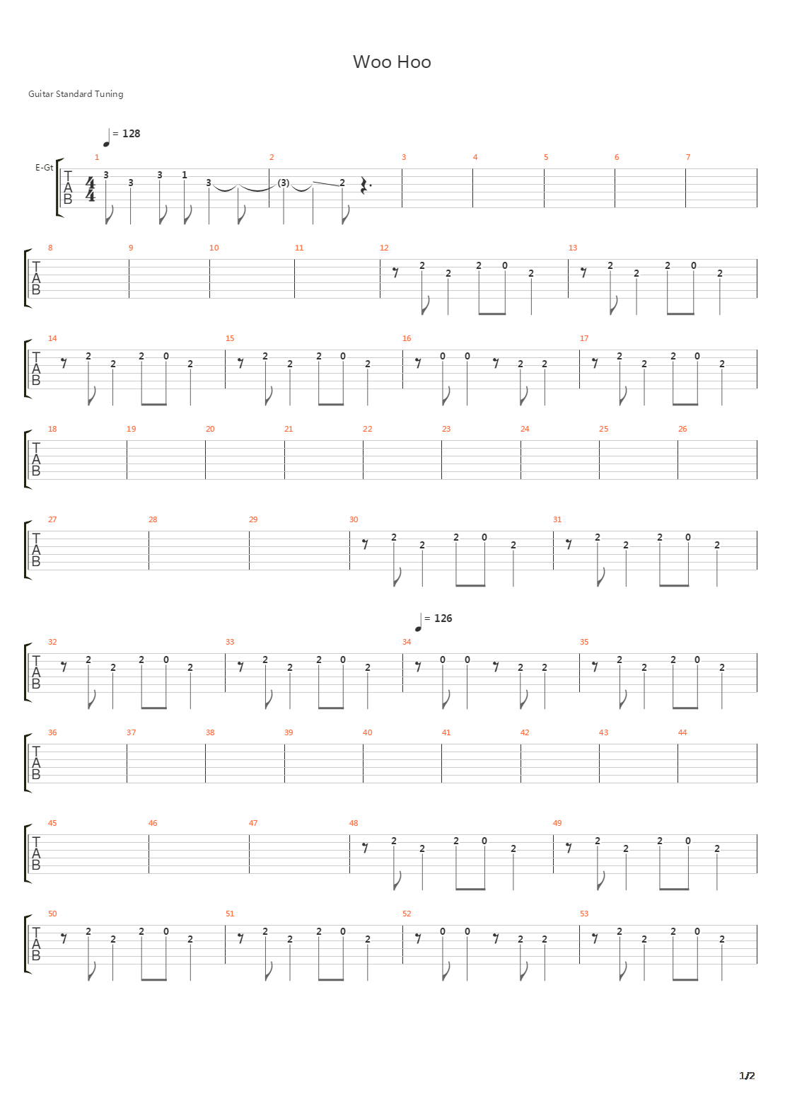 Woo Hoo吉他谱