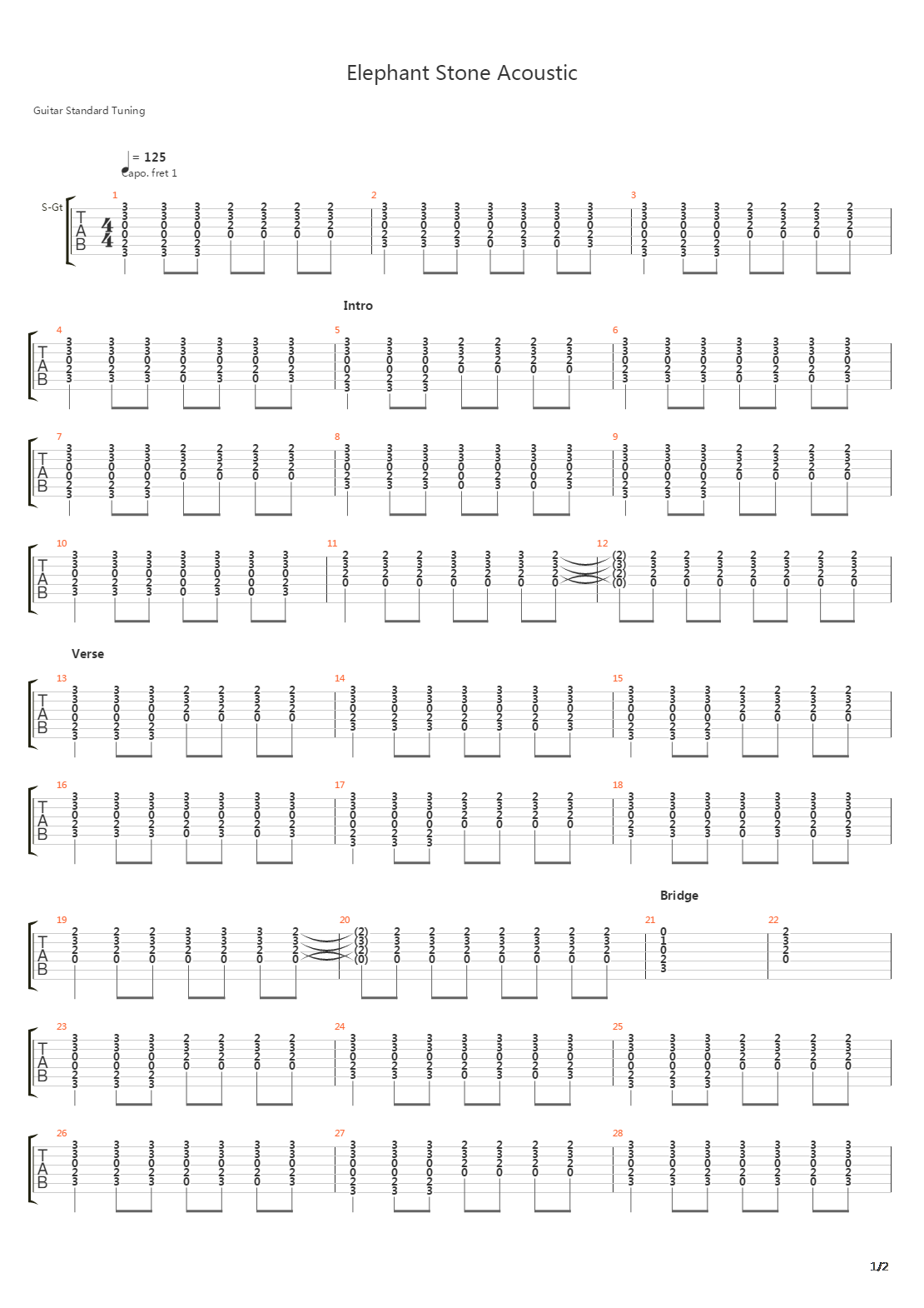 Elephant Stone吉他谱