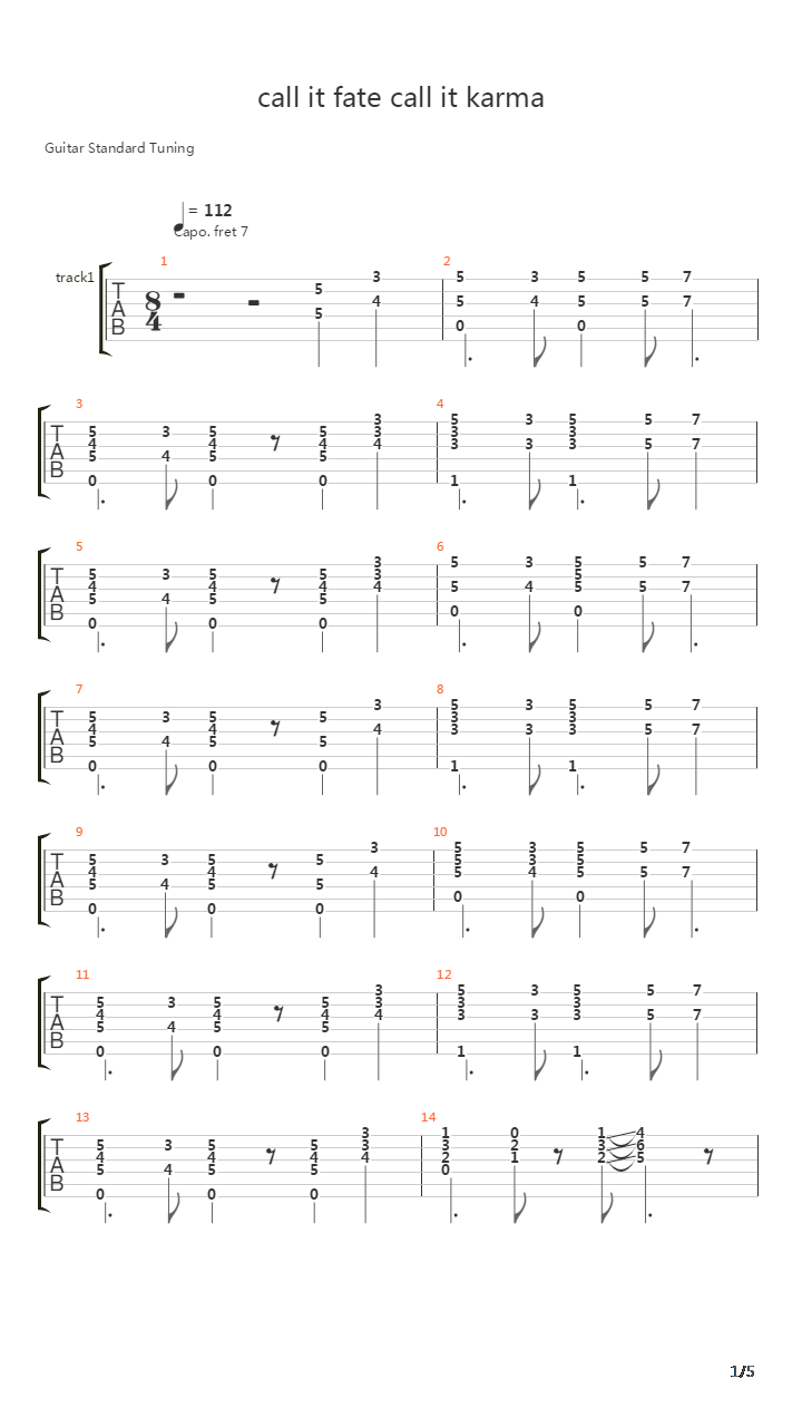 Call It Fate Call It Karma吉他谱