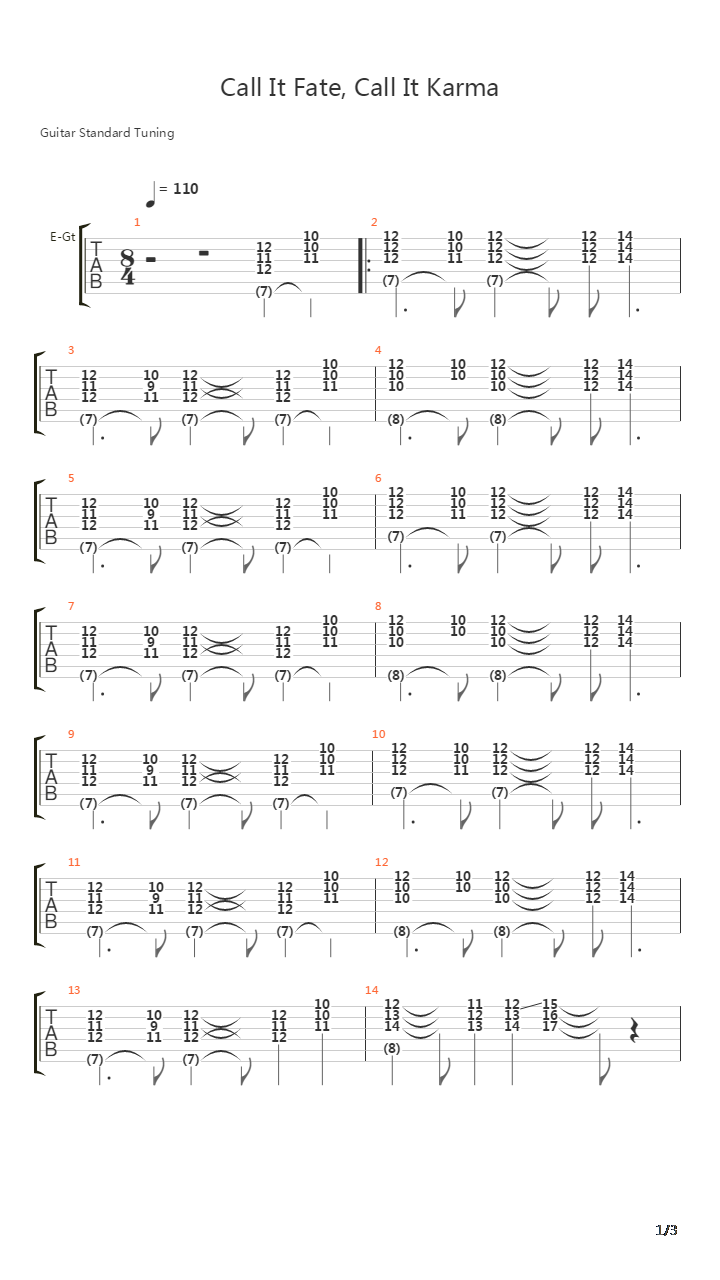 Call It Fate Call It Karma吉他谱