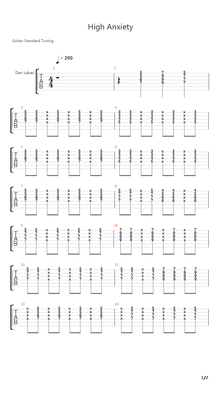 High Anxiety吉他谱