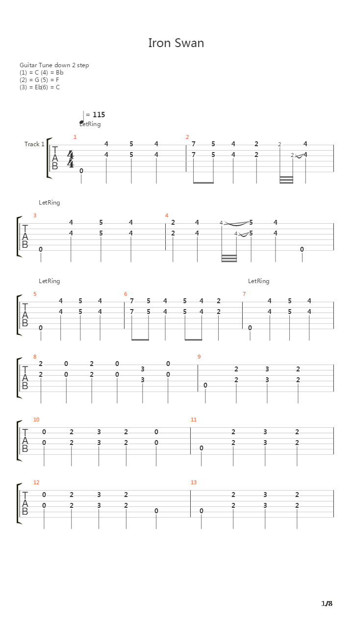 Iron Swan吉他谱