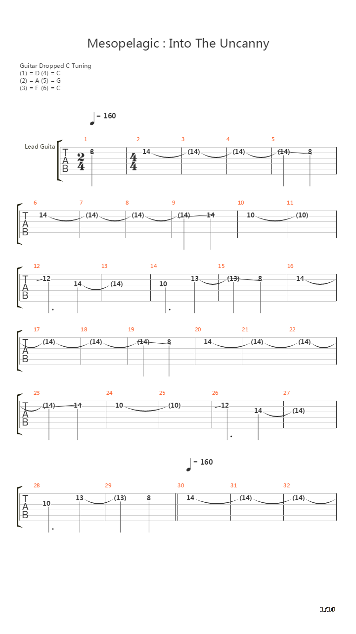 Mesopelagic  Into The Uncanny吉他谱