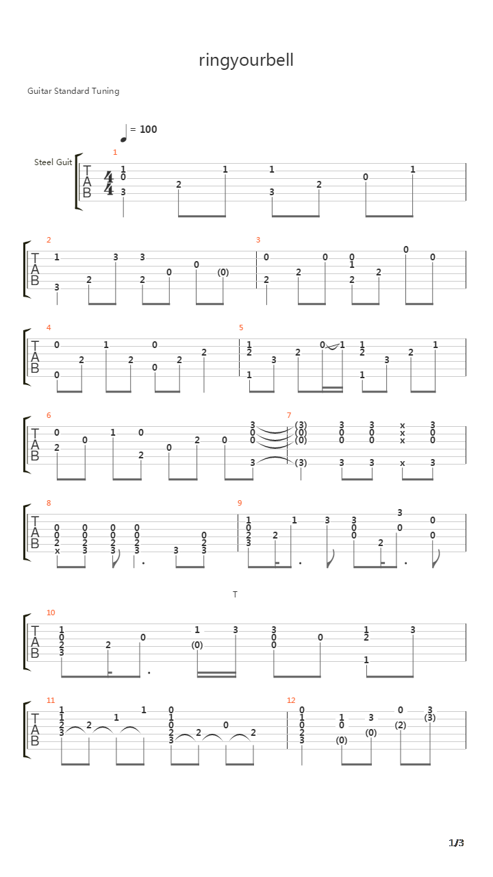 Ring your bell(FSN/UBW ED2)吉他谱