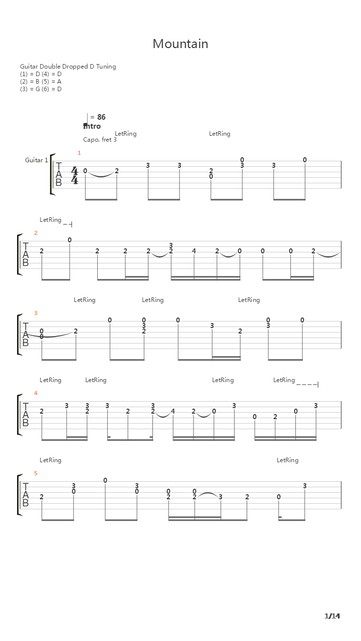 Mountain吉他谱