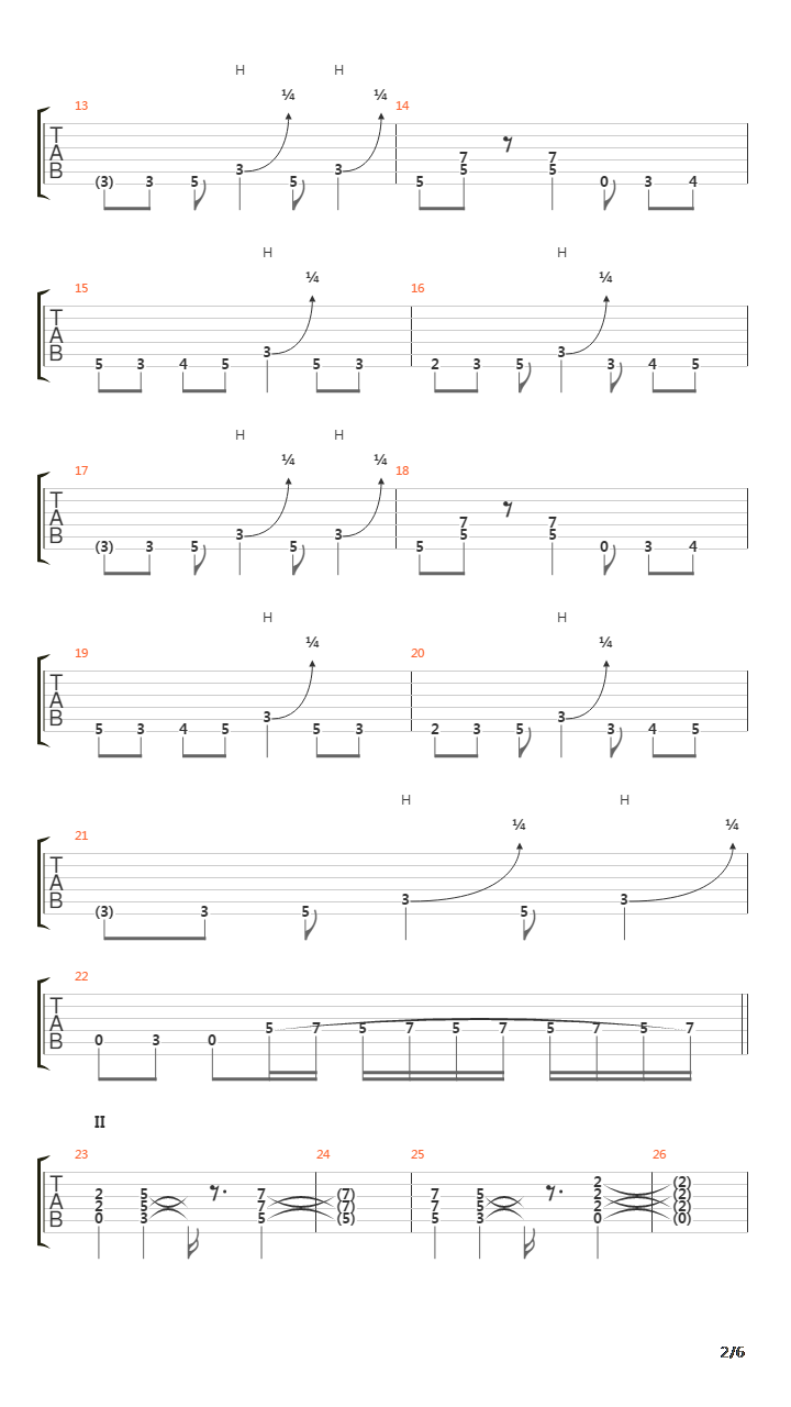 HT吉他谱