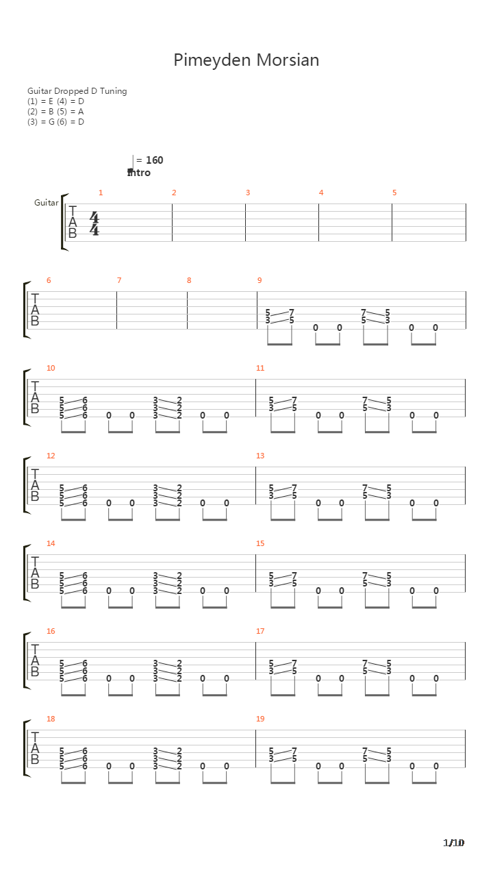 Pimeyden Morsian吉他谱