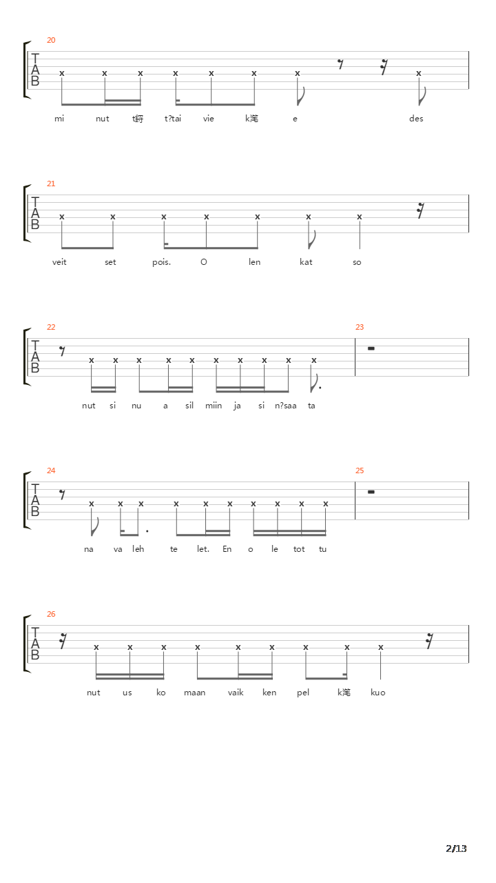 Pirun Nyrkki吉他谱