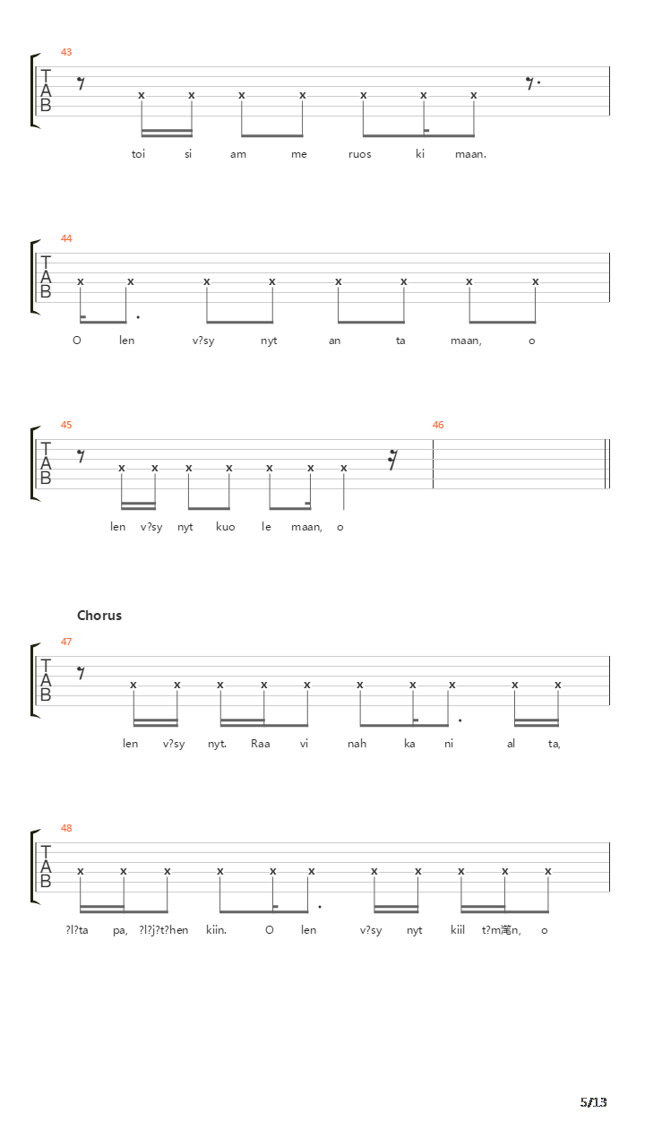 Pirun Nyrkki吉他谱