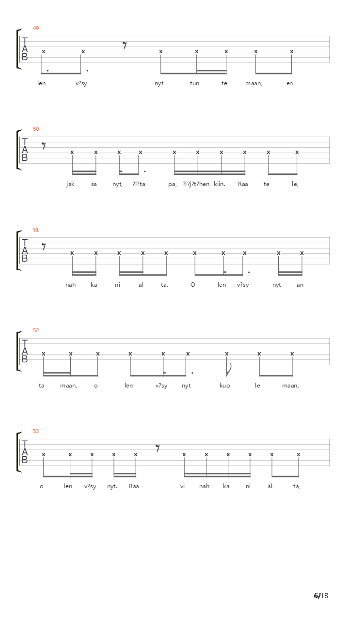 Pirun Nyrkki吉他谱