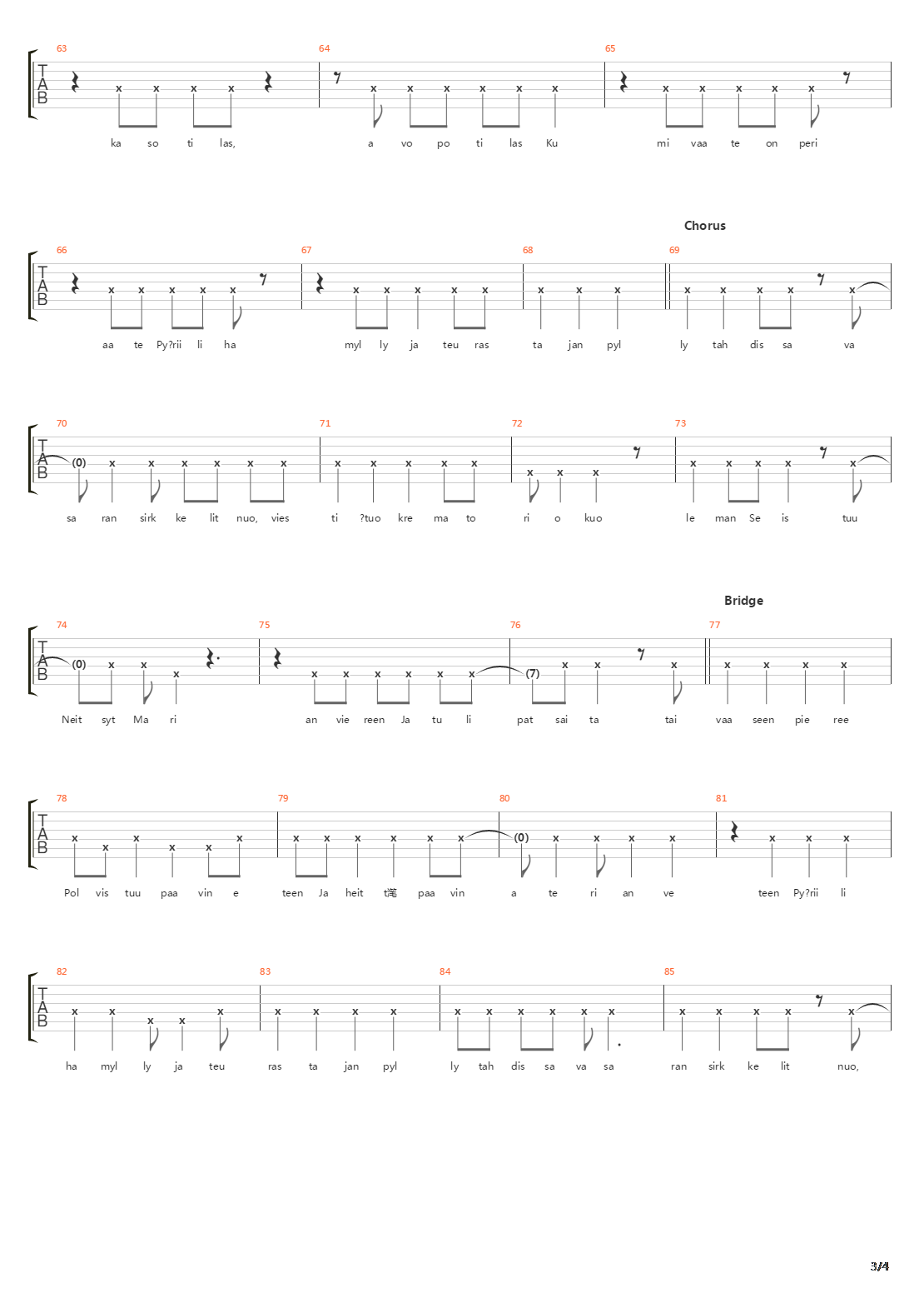 Teurastaja吉他谱