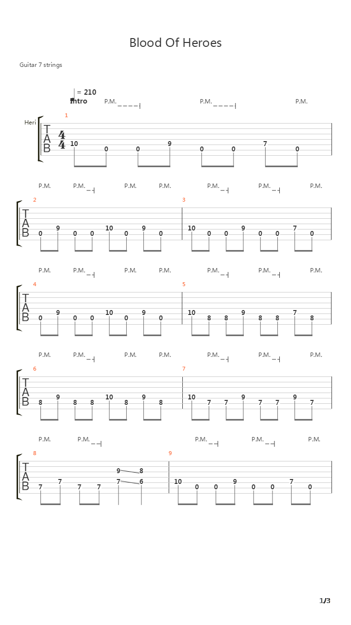 Blood Of Heroes吉他谱