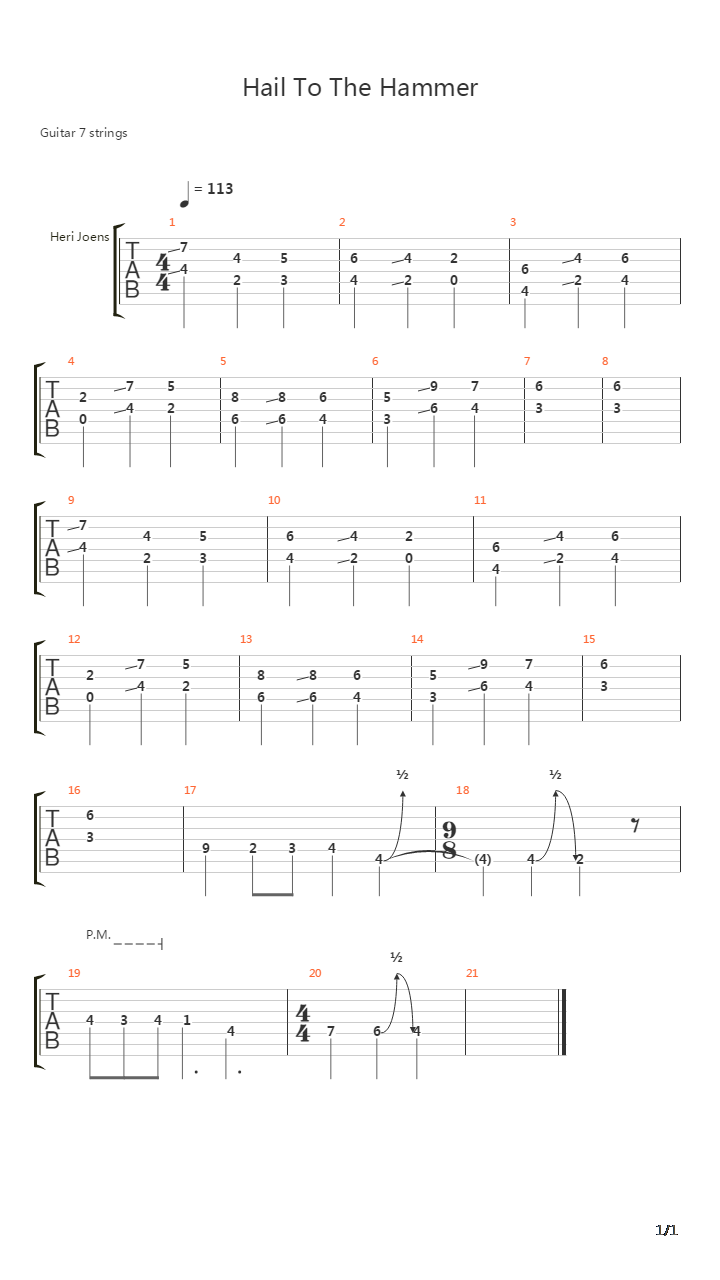 Hail To The Hammer吉他谱