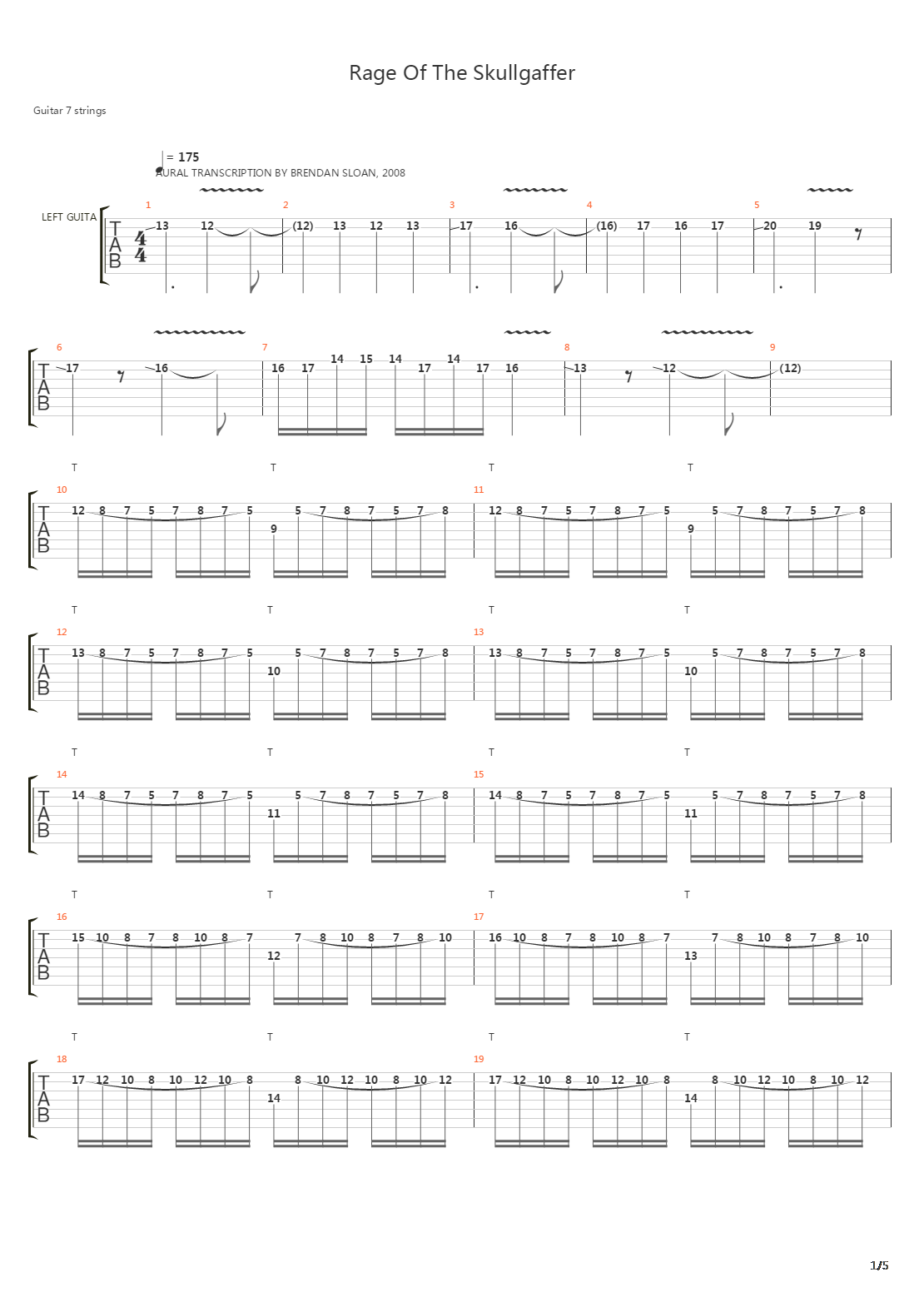 Rage Of The Skullgaffer吉他谱