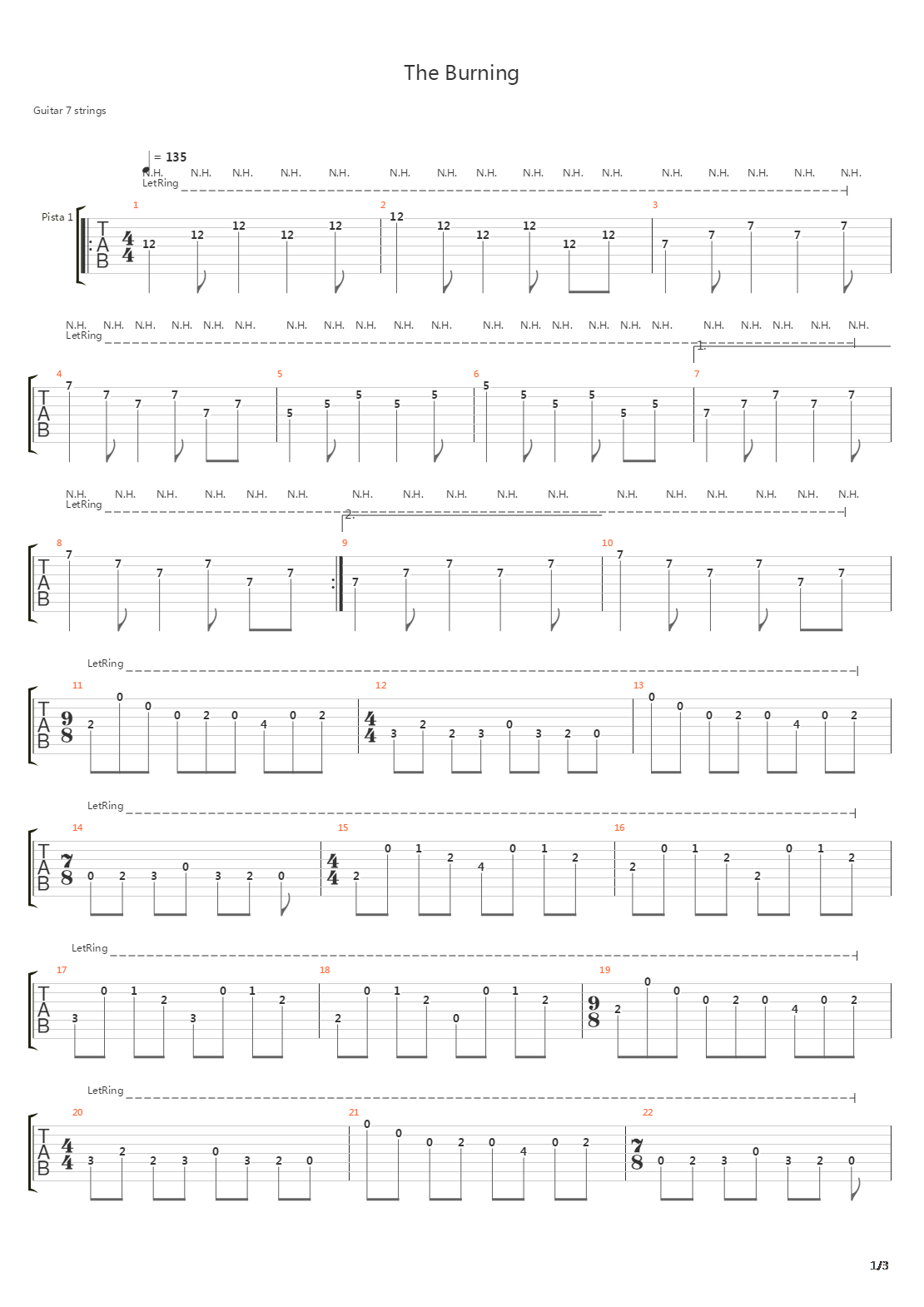The Burning吉他谱