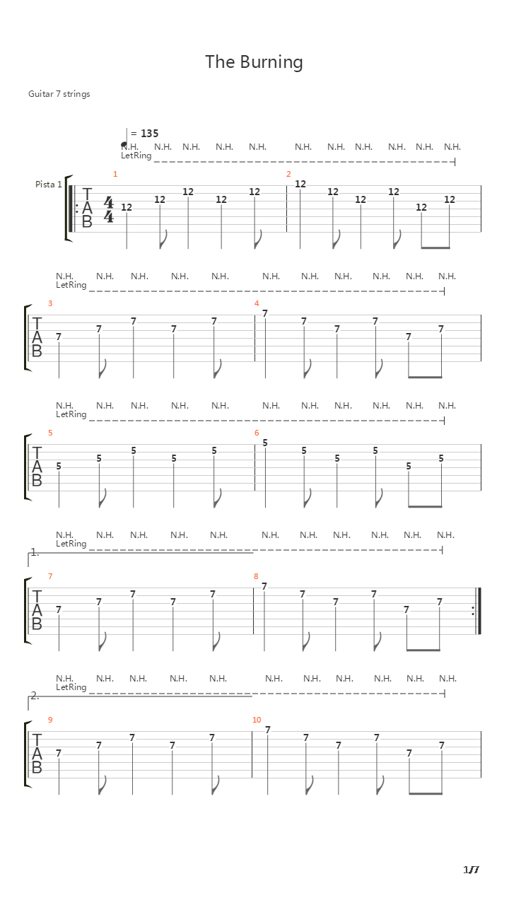 The Burning吉他谱