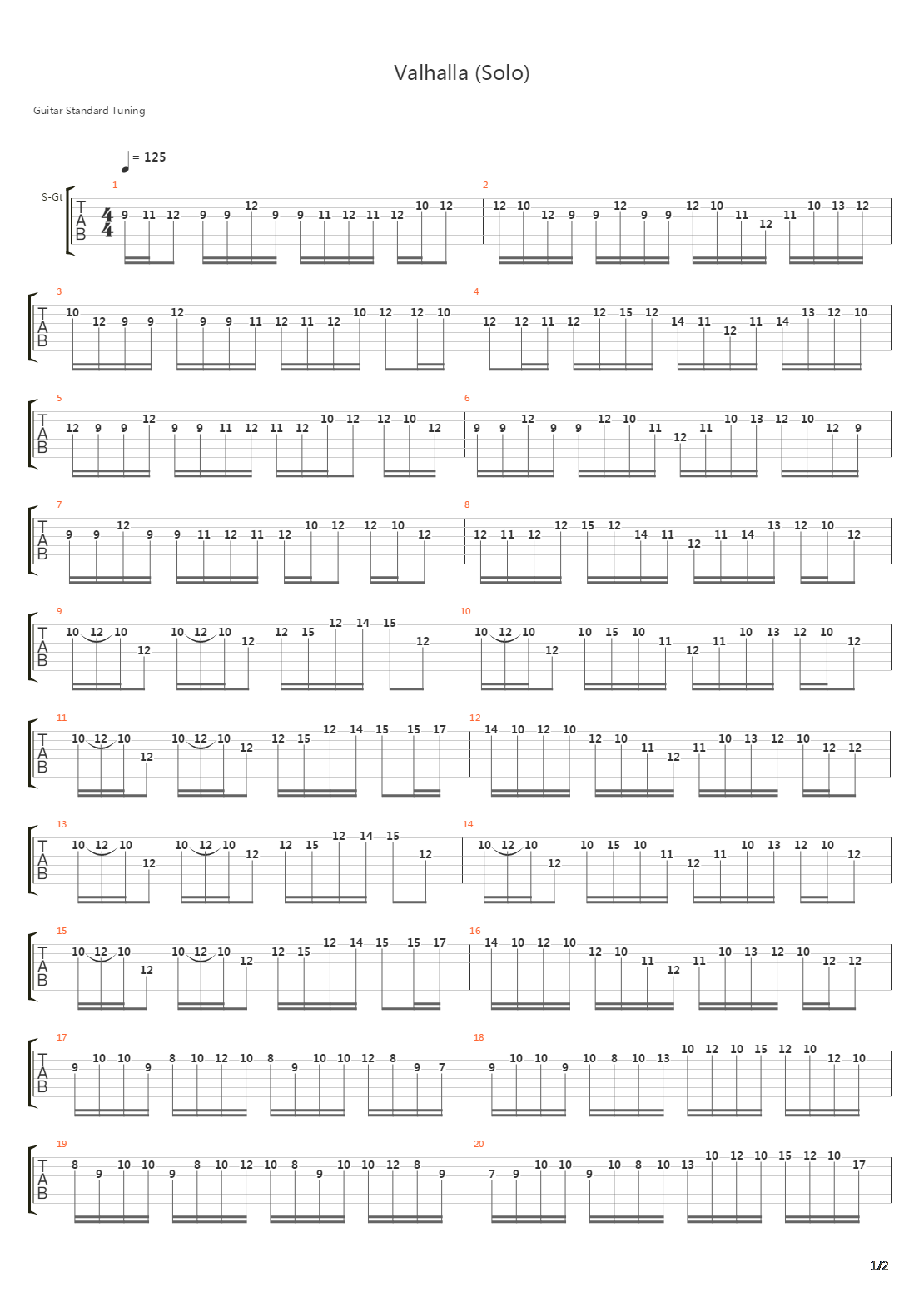 Valhalla吉他谱
