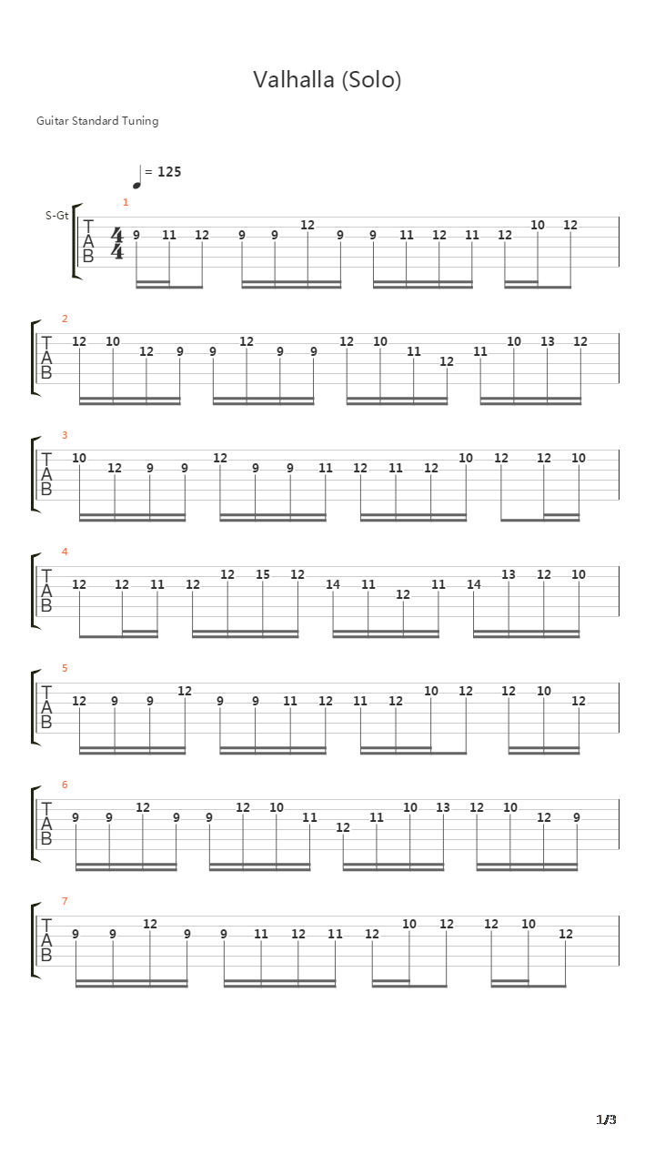 Valhalla吉他谱