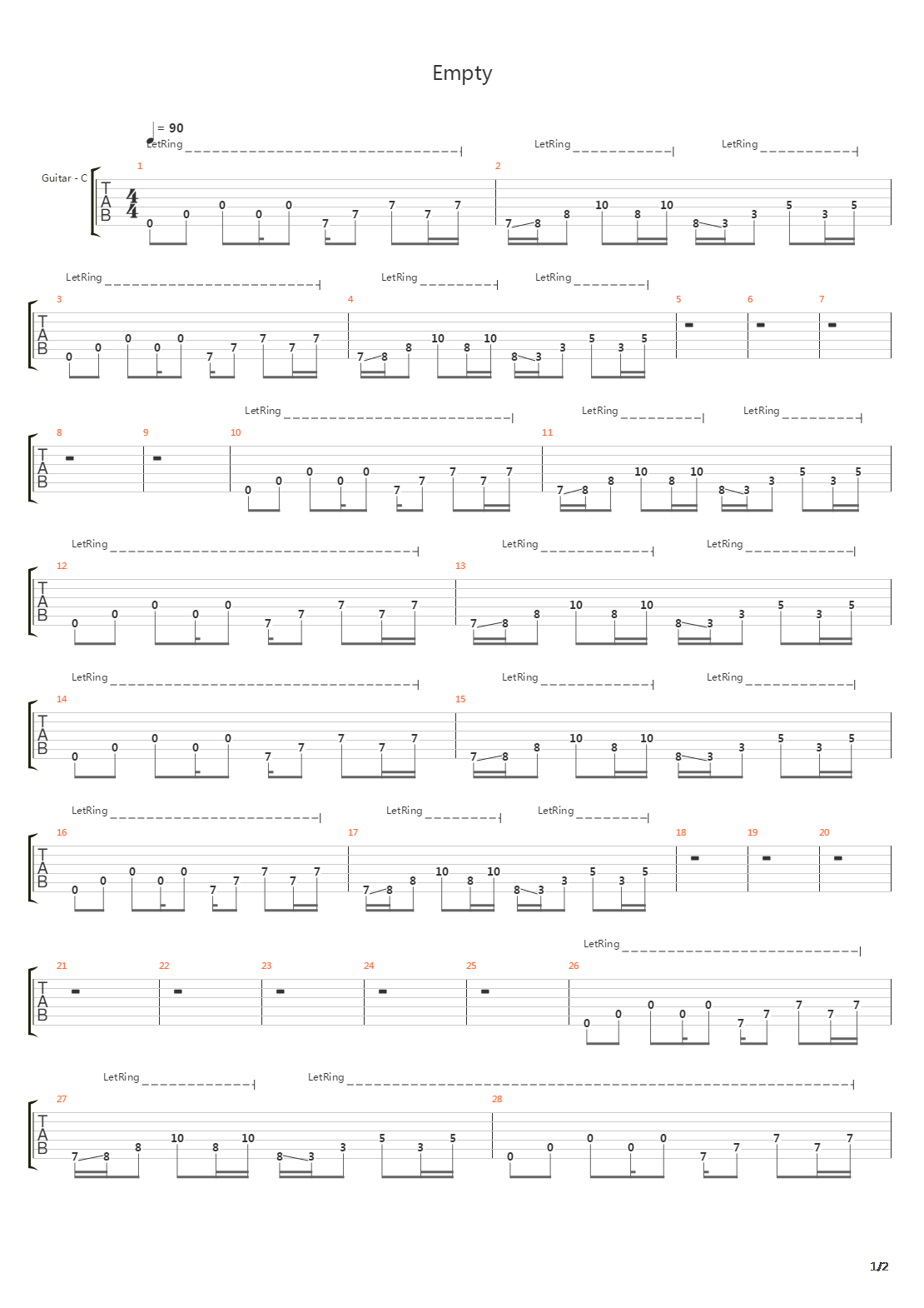 Empty吉他谱