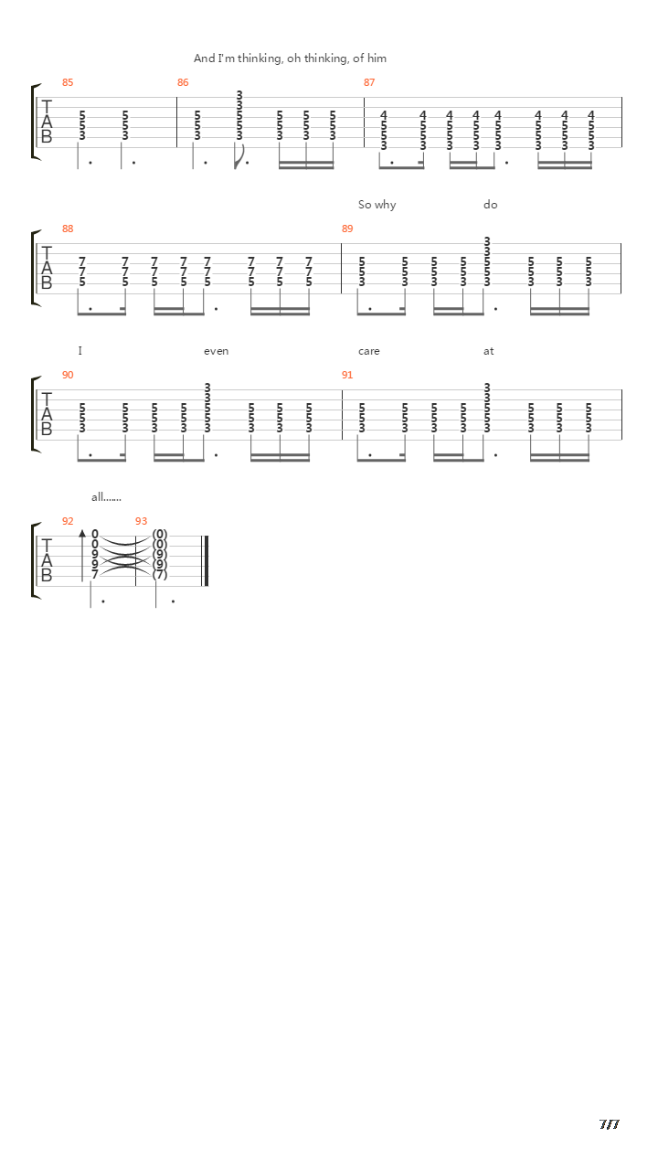 Texas吉他谱
