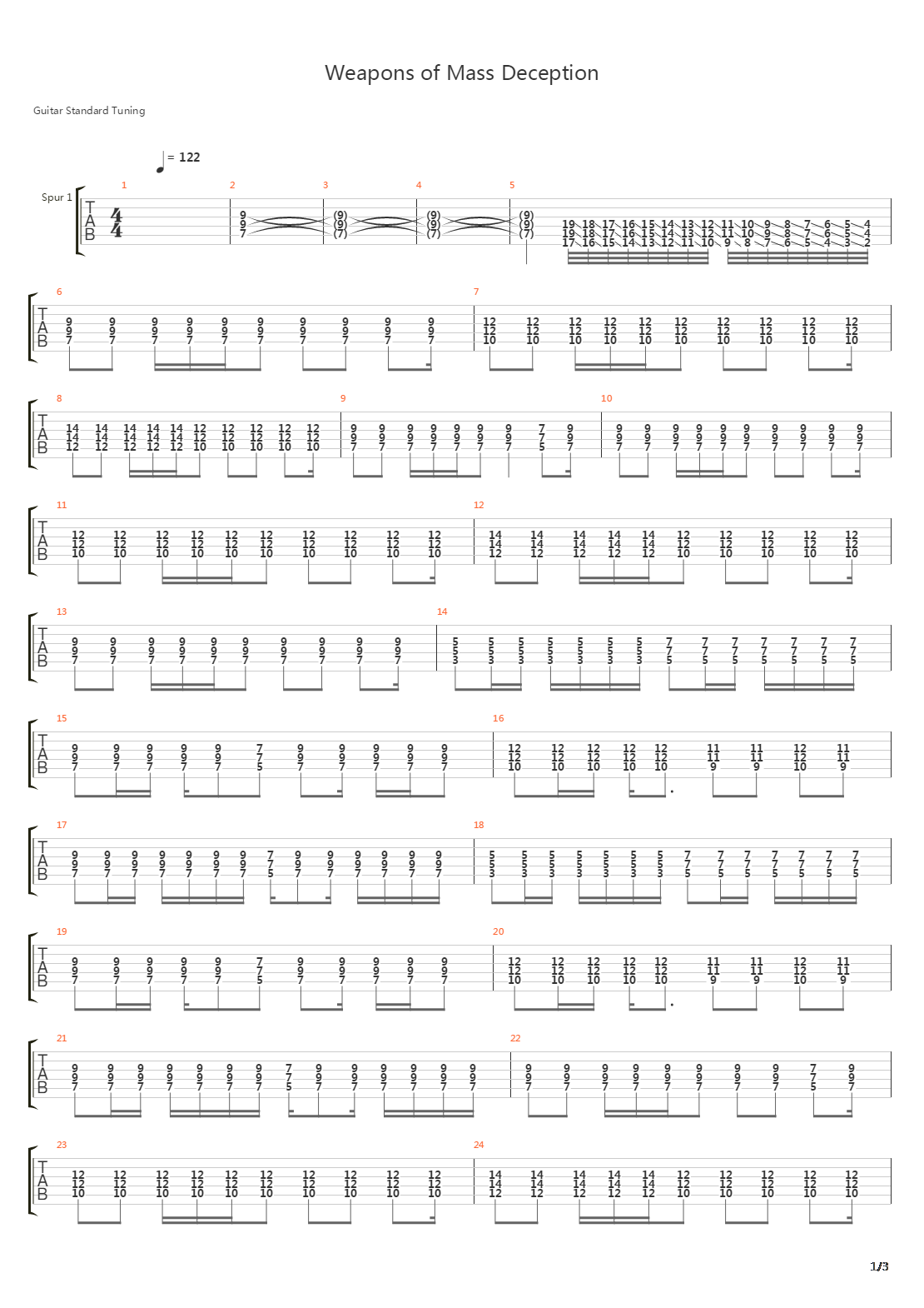 Weapons Of Mass Deception吉他谱