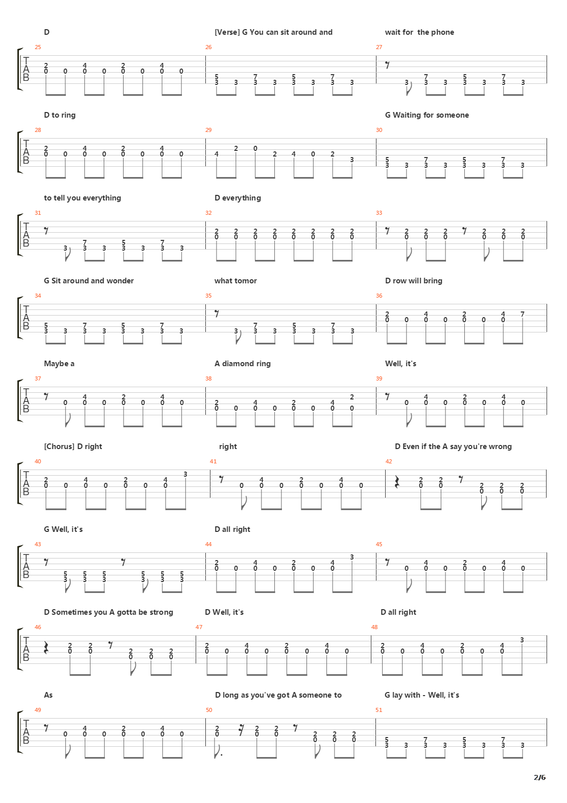 End Of The Line吉他谱