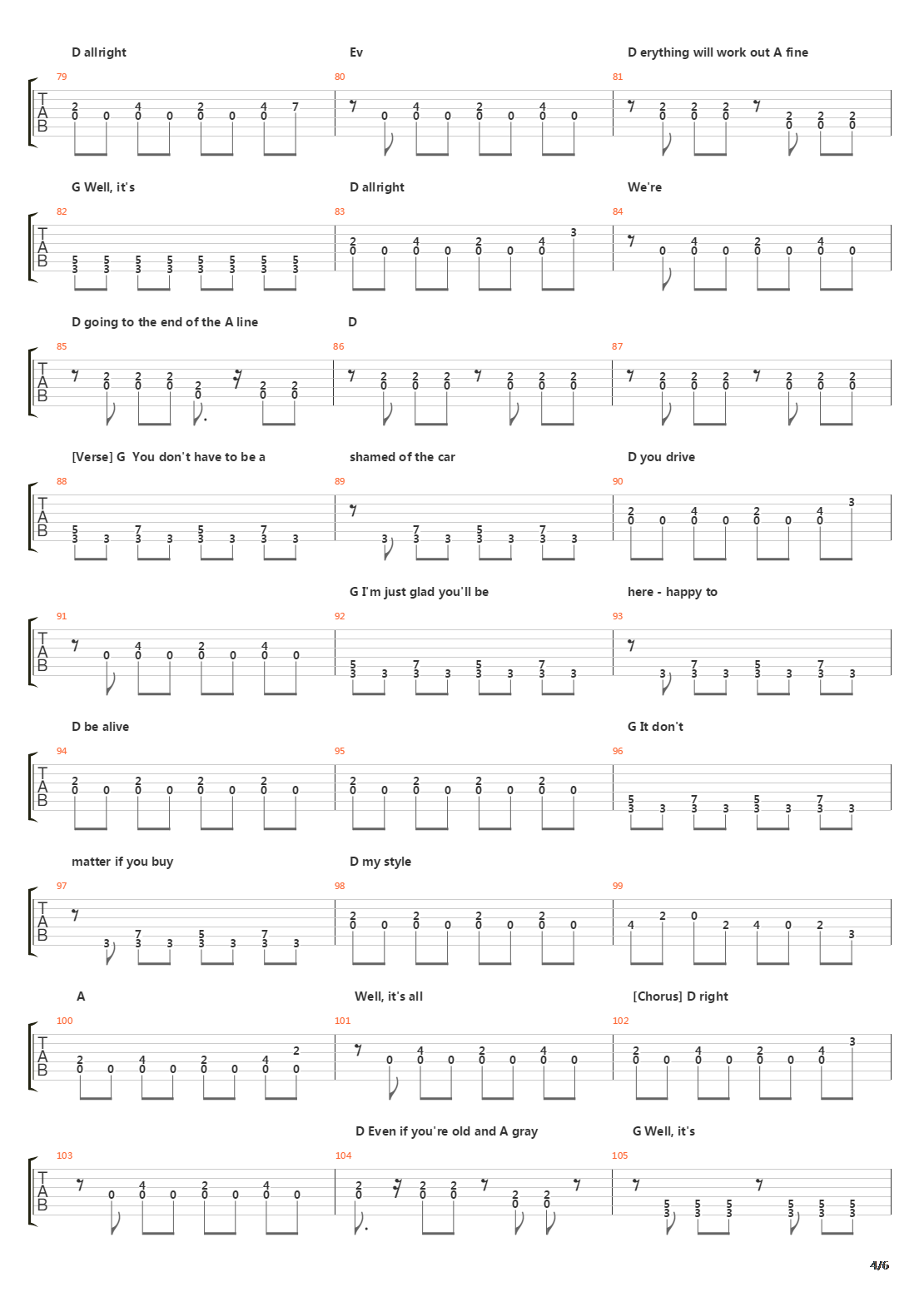 End Of The Line吉他谱