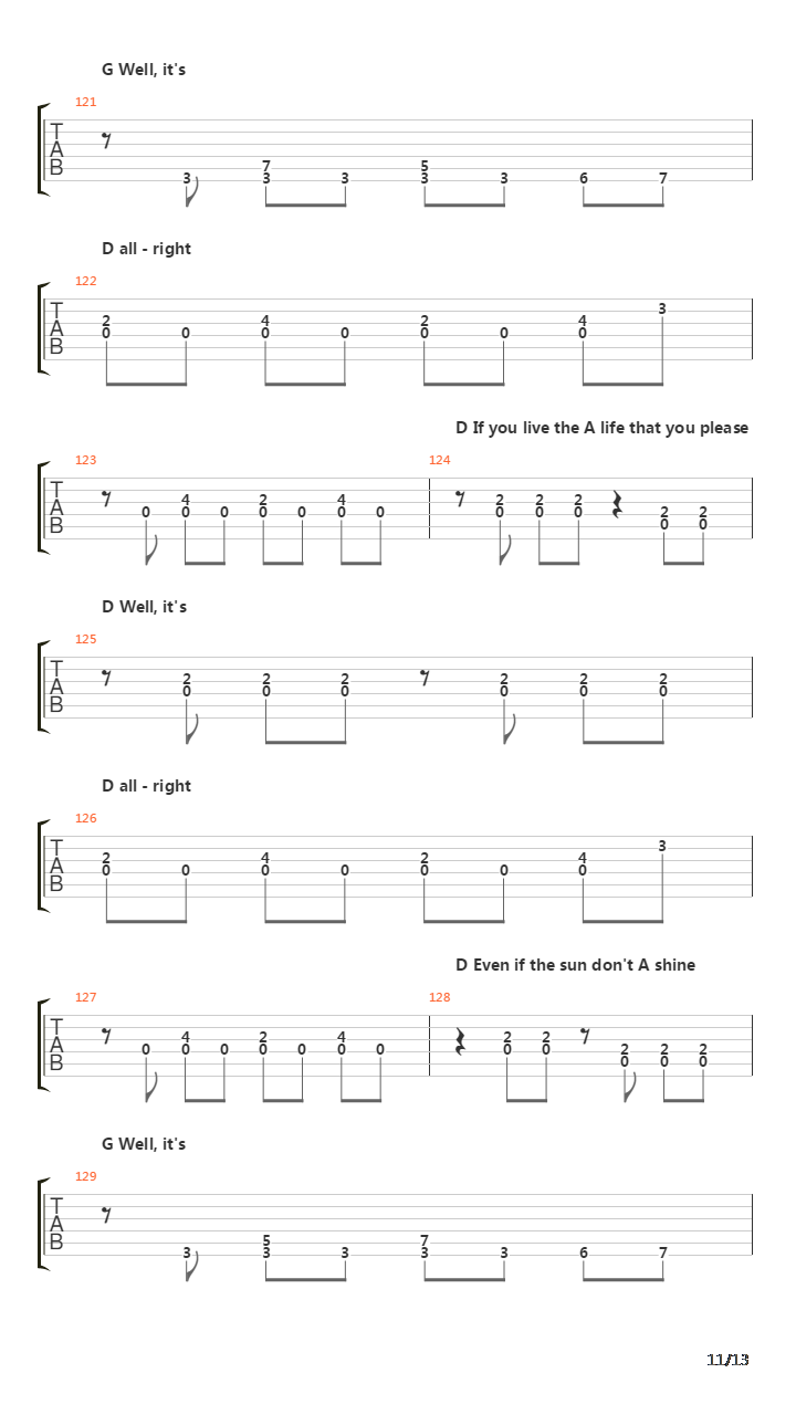 End Of The Line吉他谱