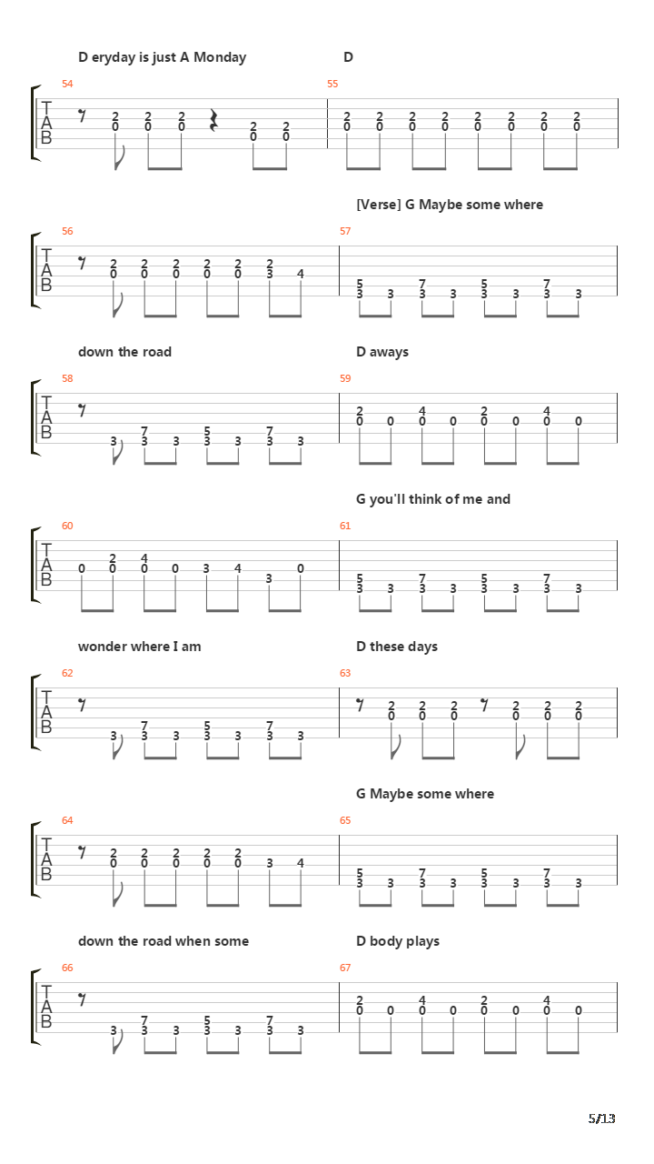 End Of The Line吉他谱