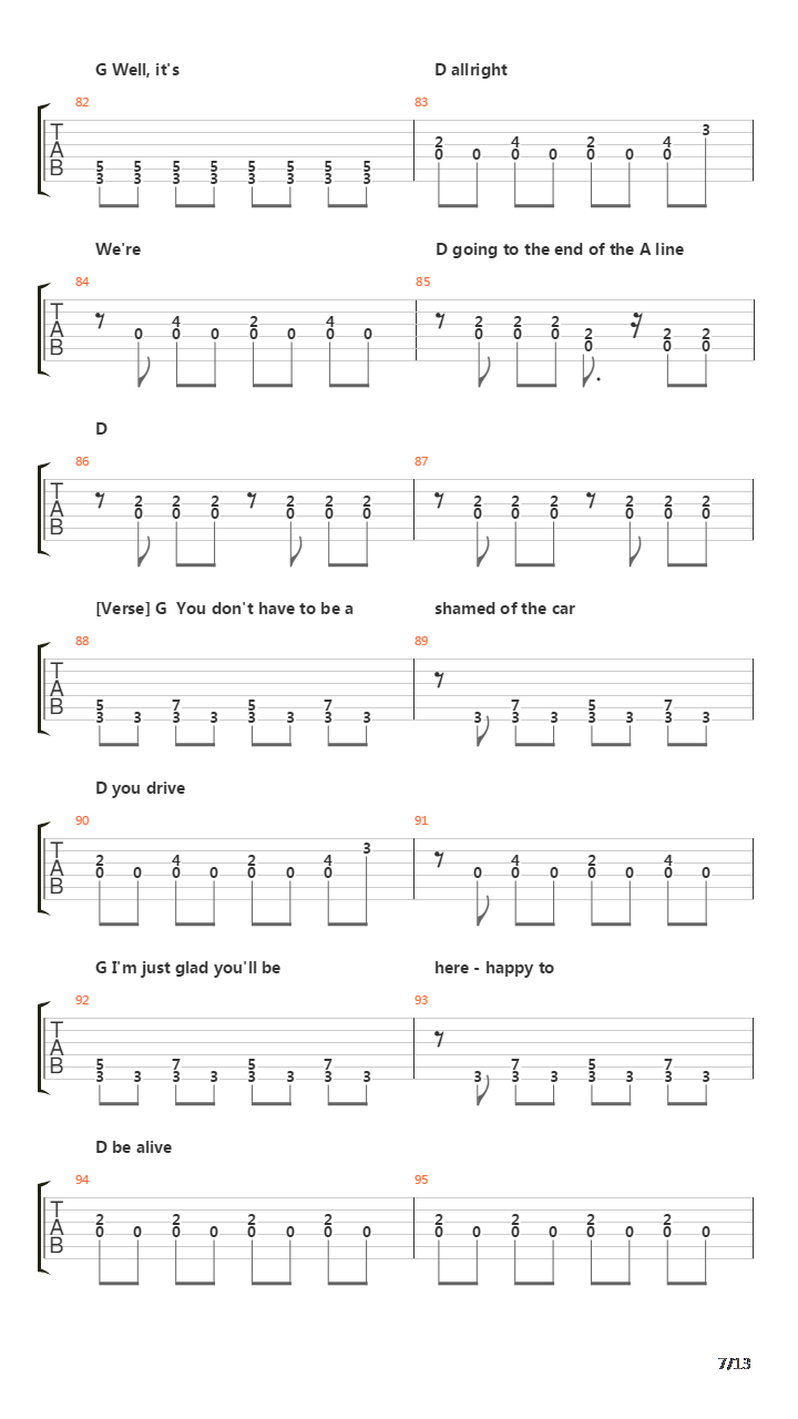 End Of The Line吉他谱