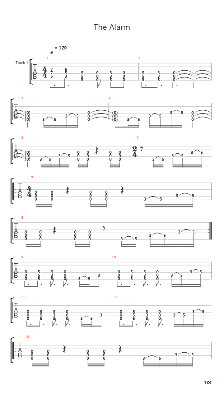Alarm吉他谱