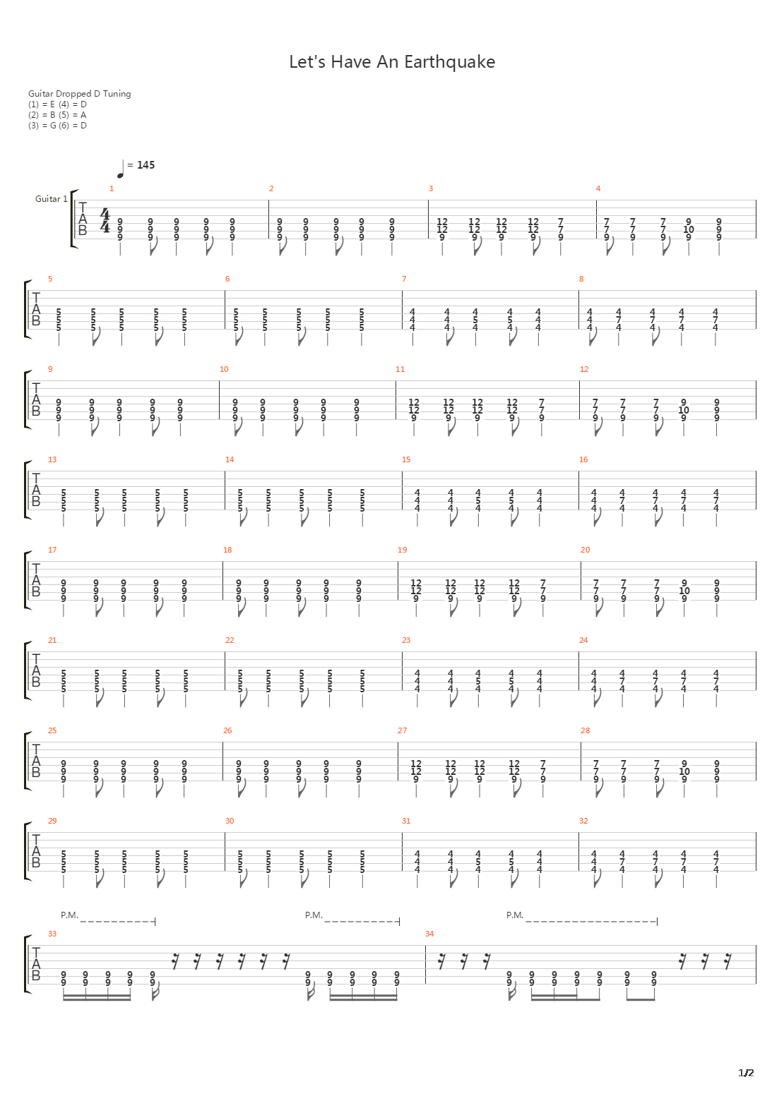Lets Have An Earthquake吉他谱