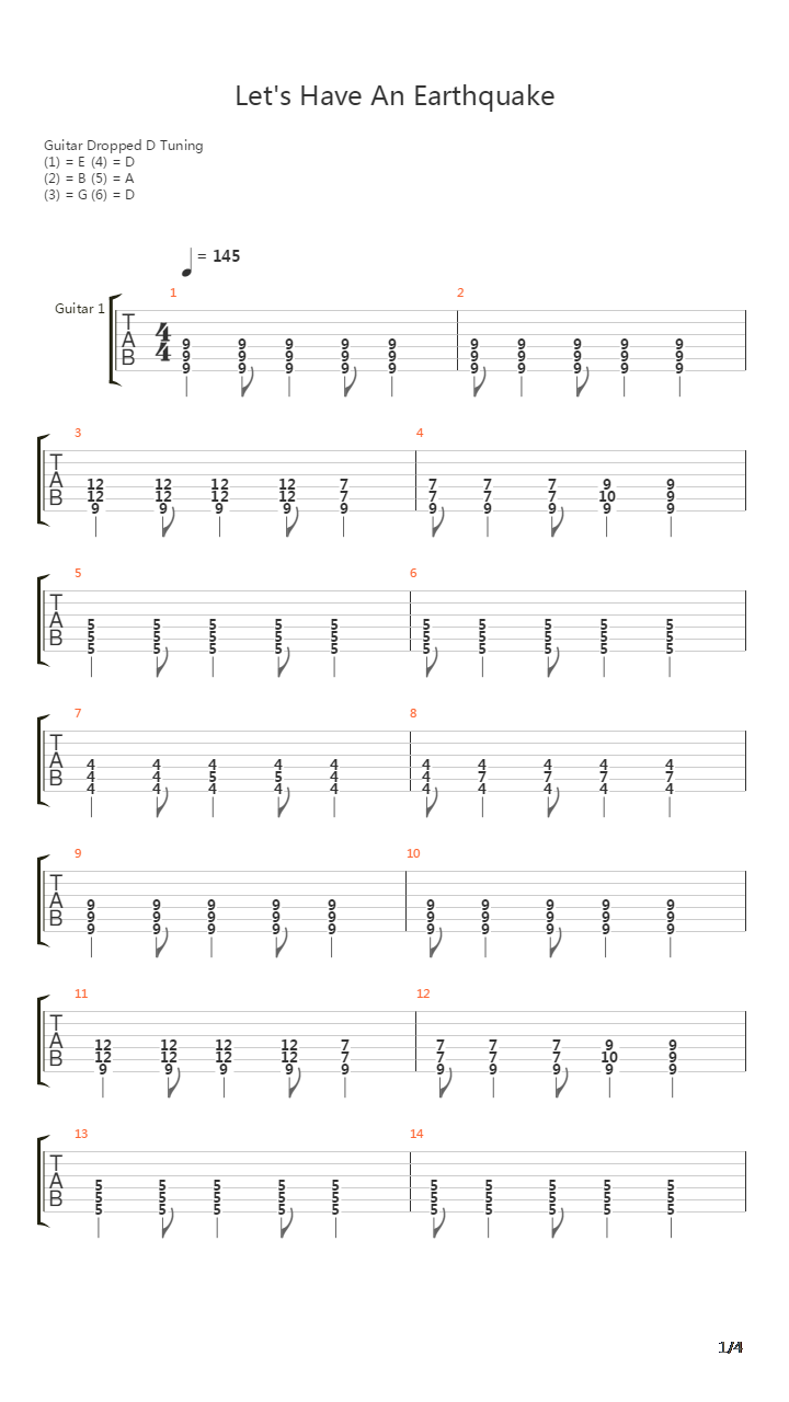 Lets Have An Earthquake吉他谱