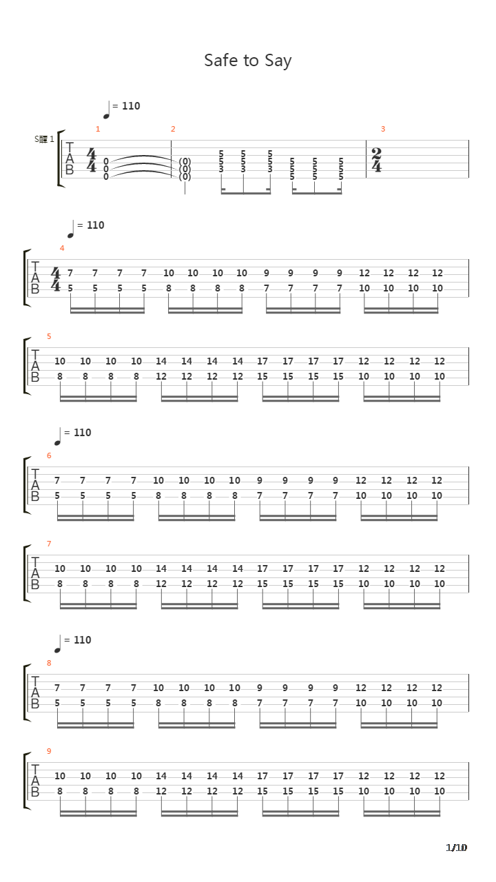 Safe To Say吉他谱