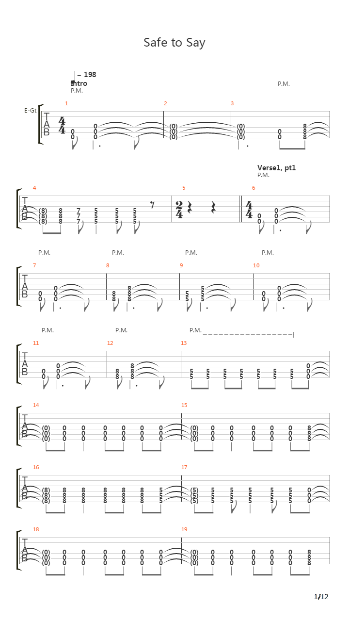 Safe To Say吉他谱