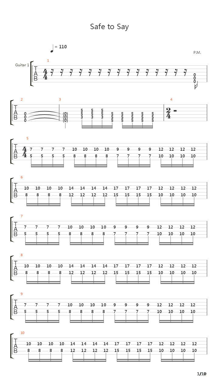 Safe To Say吉他谱