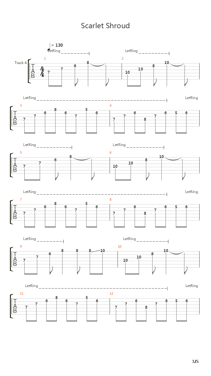 Scarlet Shroud吉他谱