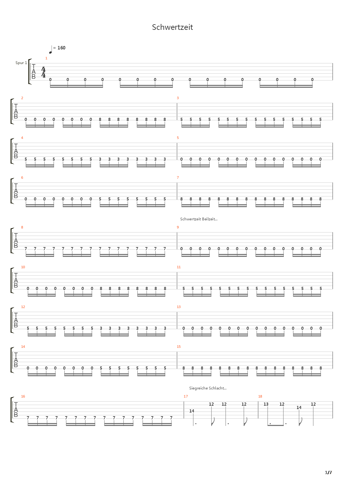 Schwertzeit吉他谱