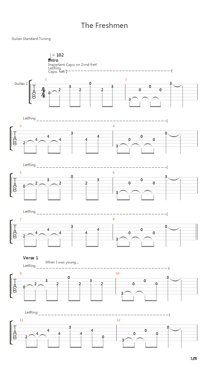 The Freshmen吉他谱