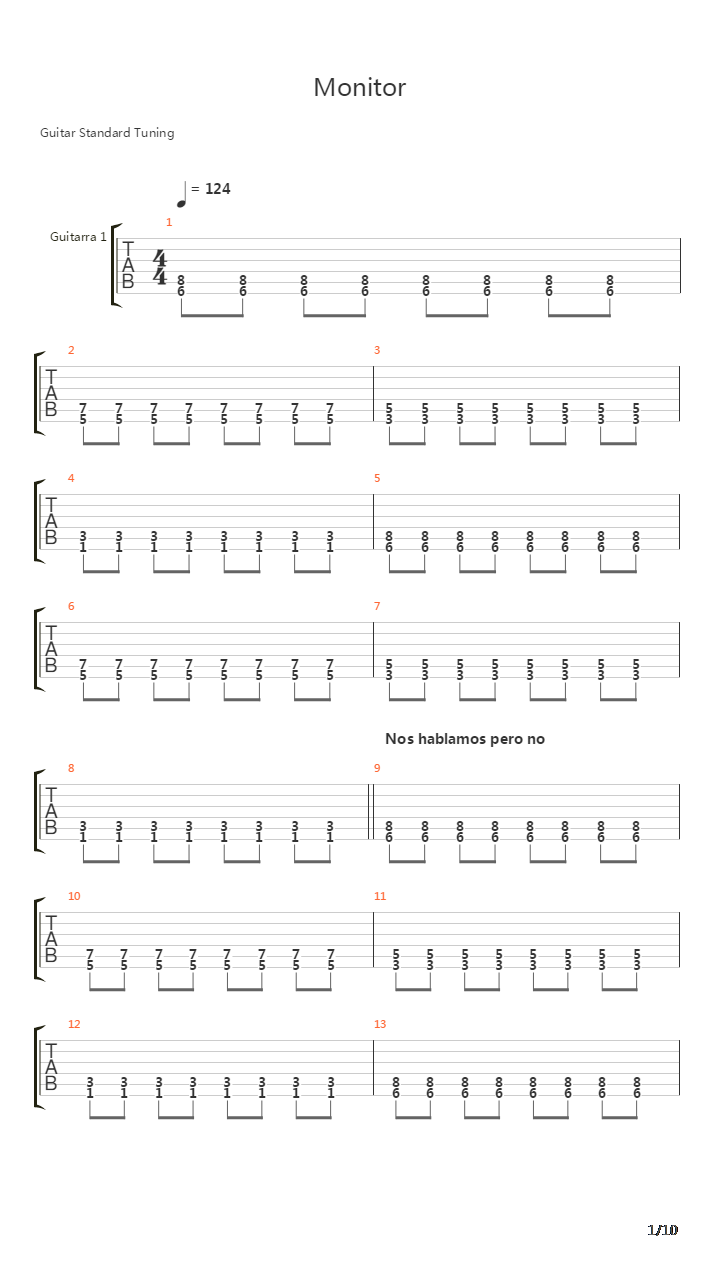 Monitor吉他谱