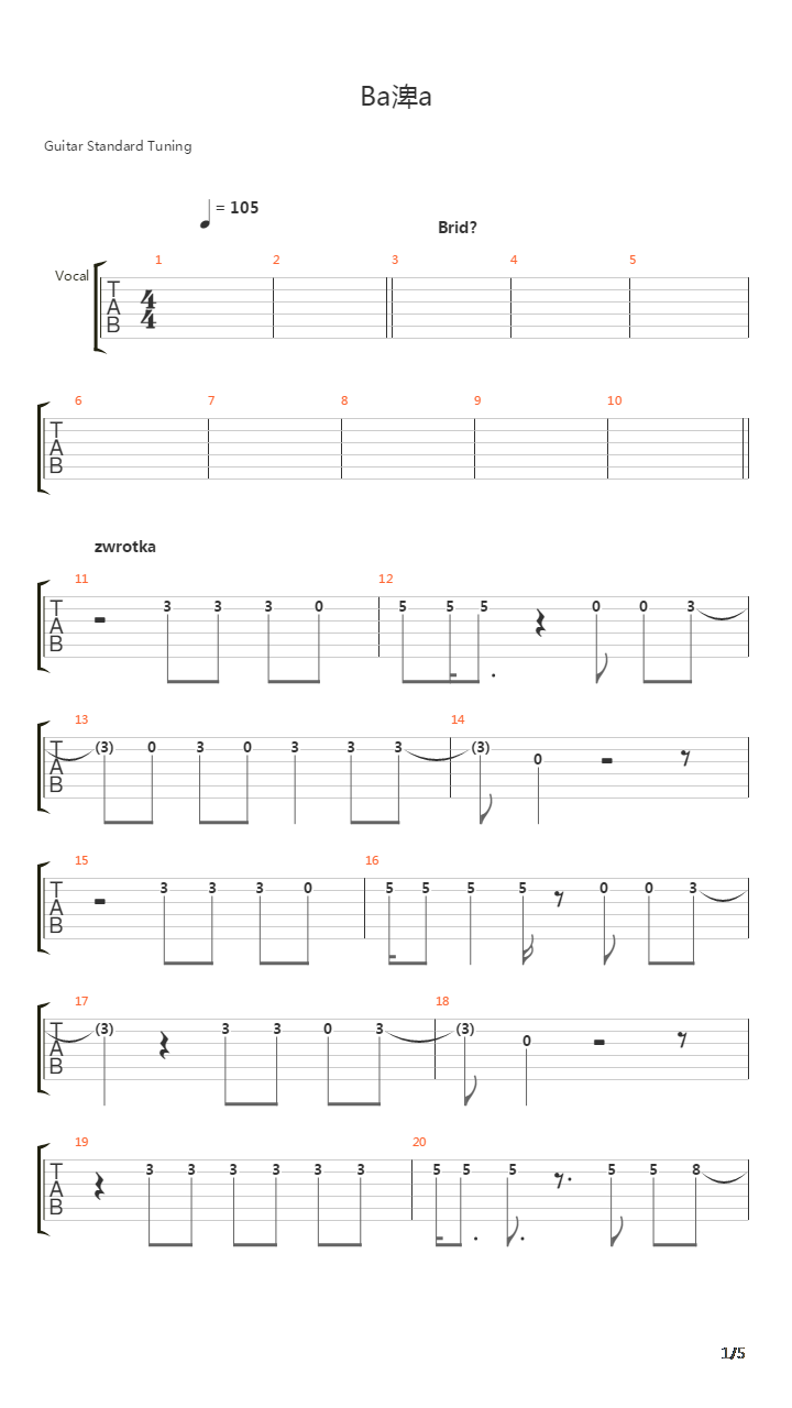 Baska吉他谱