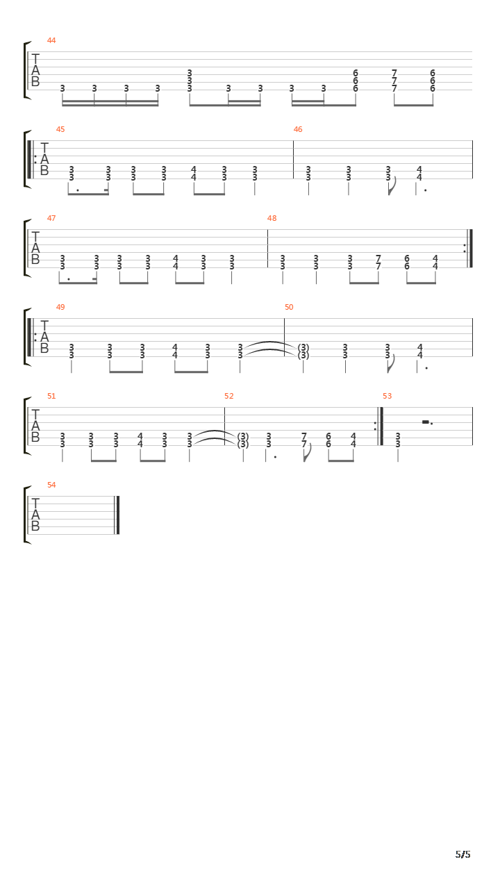 Stray From The Path吉他谱