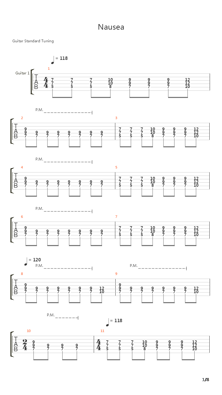 Nausea吉他谱
