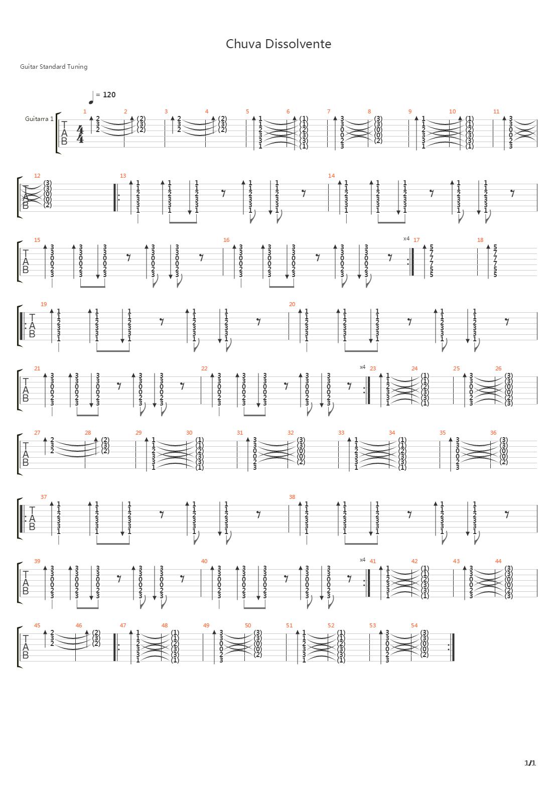 Chuva Dissolvente吉他谱