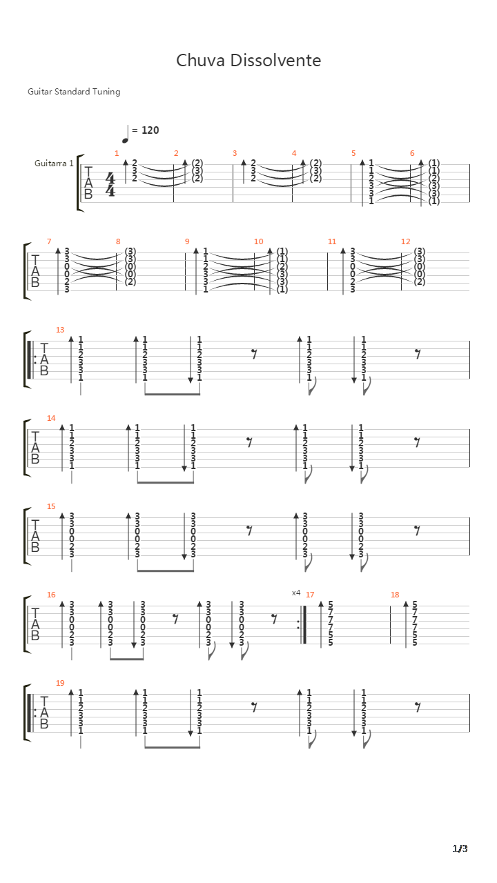 Chuva Dissolvente吉他谱