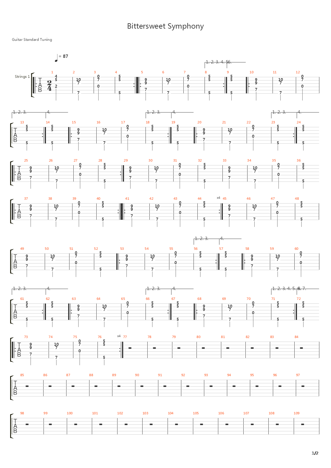 Bitter sweet Symphony吉他谱