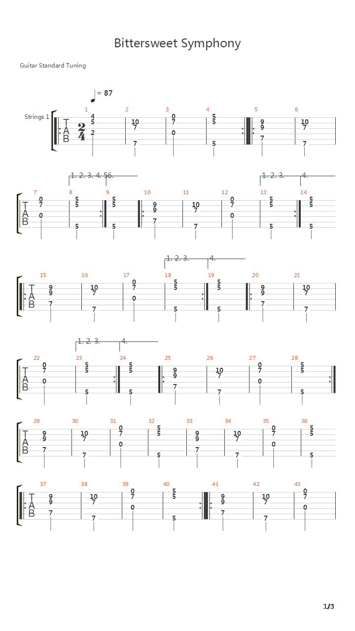 Bitter sweet Symphony吉他谱